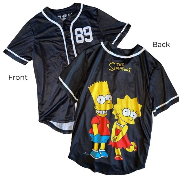 Bart Lisa Simpsons Jersey Black White 89 - Picture 2 of 12